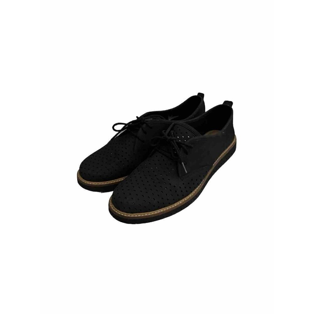 Clarks Women’s Glick Resseta Oxford Loafers Size 10 Black Perforated